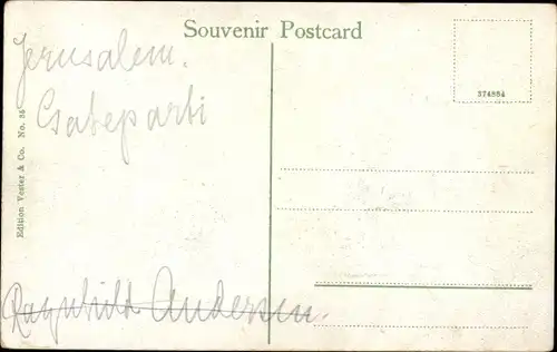 Ak Jerusalem Israel, Straßenpartie