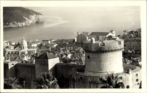 Ak Dubrovnik Kroatien, Teilansicht, Turm