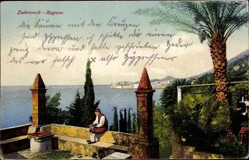 Ak Ragusa Dubrovnik Kroatien, Teilansicht
