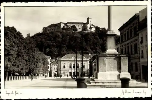 Ak Ljubljana Laibach Slowenien, Kongressplatz