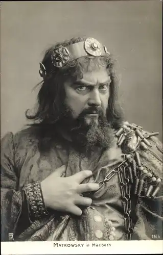 Ak Schauspieler Adalbert Matkowsky, Macbeth, Krone
