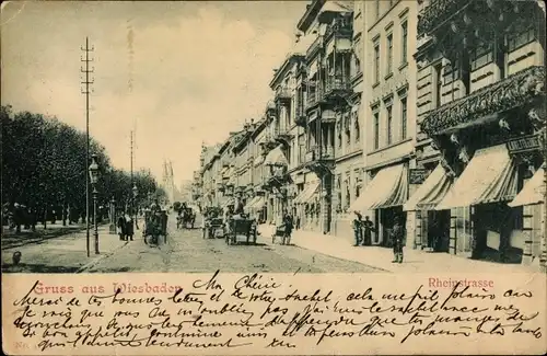 Ak Wiesbaden in Hessen, Rheinstraße