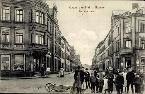Ak Hof an der Saale Oberfranken Bayern, Marienstraße