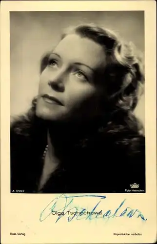 Ak Schauspielerin Olga Tschechowa, Portrait, Ross Verlag A 3223 2
