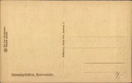 Steindruck Ak Schleswig Holstein, Bauernhäuser, Planwagen