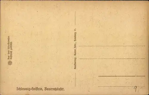 Steindruck Ak Schleswig Holsteinisches Bauernhaus, Uferpartie