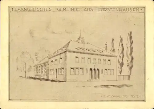 Ak Fürstenhausen Völklingen im Saarland, Evangelisches Gemeindehaus