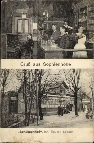 Ak Sophienhöhe Kiel in Schleswig Holstein, Restaurant Schützenhof, Innenansicht