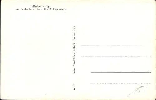 Ak Klempau in Schleswig Holstein, Beidendorfer See, Gasthaus Birkenkrug