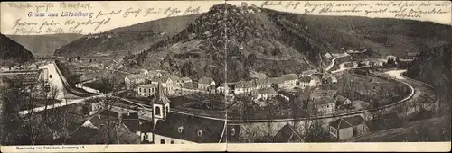 Klapp Ak Lutzelbourg Lützelburg Lothringen Moselle, Blick auf den Ort