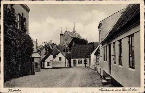 Ak Haderslev Hadersleben Dänemark, Praestegade med Domkirken