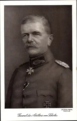 Ak General der Artillerie Friedrich von Scholtz, Portrait, Pour le Merite Orden