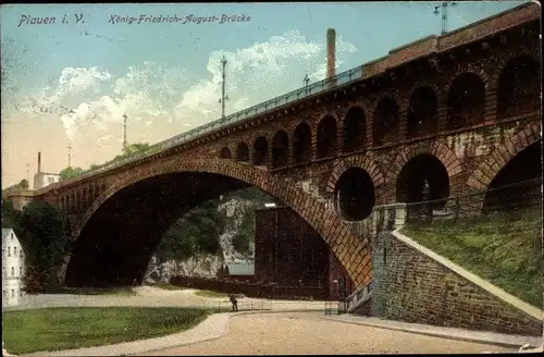 Ak Plauen im Vogtland, Friedrich August Brücke