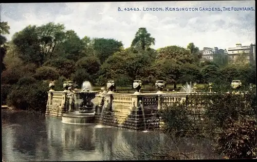 Ak Kensington London England, Kensington Gardens, the Fountains