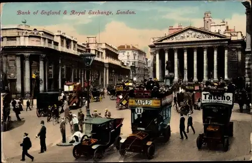 Ak London, Bank of England and Royal Exchange, busses