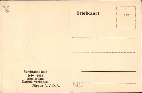 Künstler Ak Amsterdam Nordholland Niederlande, Rembrandt-huis