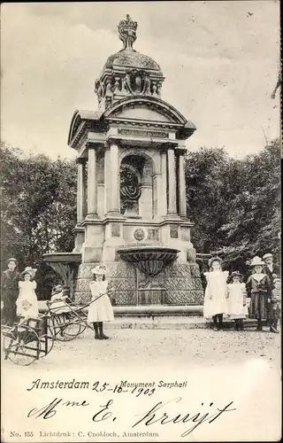 Ak Amsterdam Nordholland Niederlande, Monument Sarphati