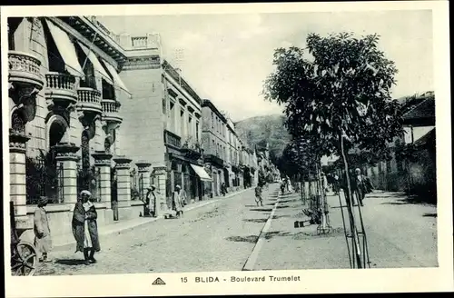 Ak Blida Algerien, Boulevard Trumelet