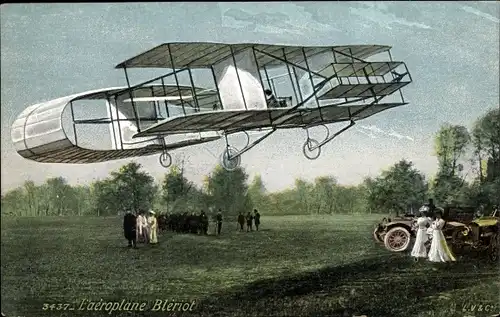 Ak L'Aeroplane Bleriot, Flugzeug, Flugpioniere, Biplan