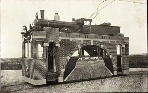 Ak Den Haag Südholland, De Locomotief, geschmückte Straßenbahn