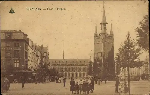Ak Kortrijk Courtrai Westflandern, Groote Plaats