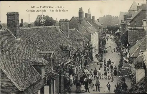 Ak Salbris Loir et Cher, Comice Agricole, Rue de la Gare