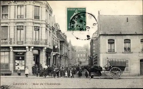 Ak Caudry Nord, Rue de l'Industrie, Libraire