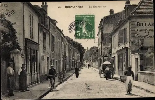 Ak Brévannes Val de Marne, La Grande Rue, Boucherie, Billard