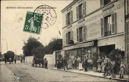 Ak Rosny sous Bois Seine Saint Denis, Rue de Neuilly, Hotel-Restaurant