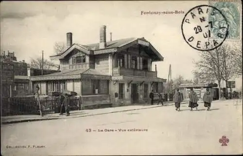 Ak Fontenay sous Bois Val de Marne, La Gare, vue exterieure