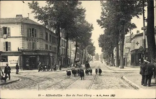 Ak Alfortville Val de Marne, Rue du Pont d'Ivry