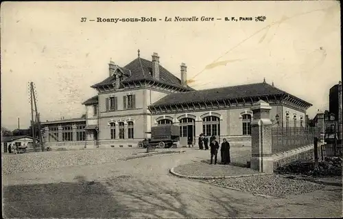 Ak Rosny sous Bois Seine Saint Denis, La Nouvelle Gare