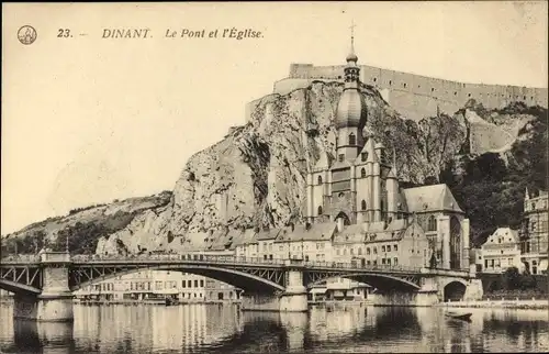 Ak Dinant Wallonien Namur, Le Pont et l'Église