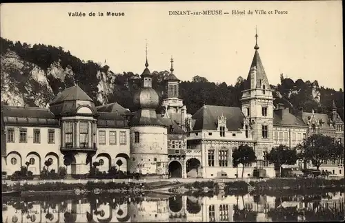Ak Dinant Wallonien Namur, Hôtel de Ville et Poste, Vallée de la Meuse