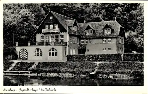 Ak Bamberg an der Regnitz Oberfranken, Jugendherberge Wolfschlucht