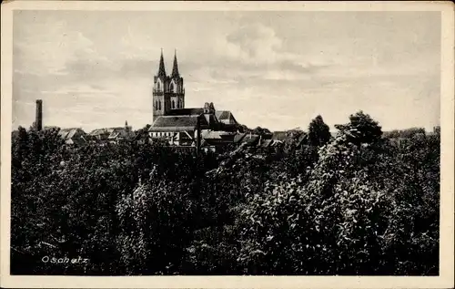 Ak Oschatz in Sachsen, Teilansicht, Kirche