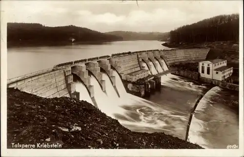 Ak Kriebstein Mittelsachsen, Zschopau Talsperre