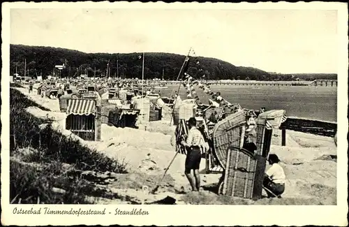 Ak Timmendorfer Strand in Ostholstein, Strandleben, Strandkörbe