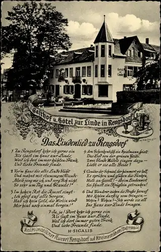 Ak Rengsdorf im Westerwald, Gasthof und Hotel zur Linde, Lindenlied