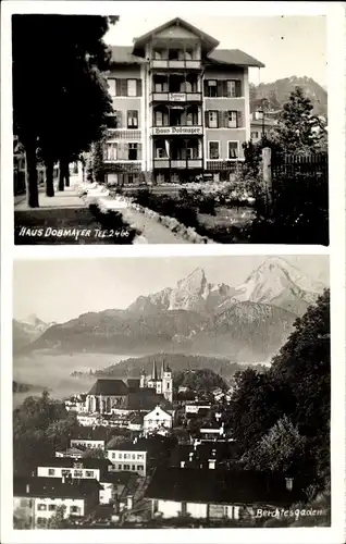 Foto Ak Berchtesgaden in Oberbayern, Panorama, Haus Dobmayer, Außenansicht