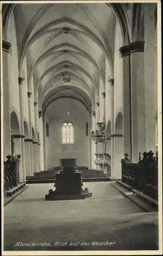 Ak Obernhof an der Lahn, Kloster Arnstein, Abteikirche, Blick auf das Westchor