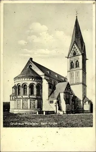 Ak Wöllstein in Rheinhessen, Kath. Kirche, Außenansicht