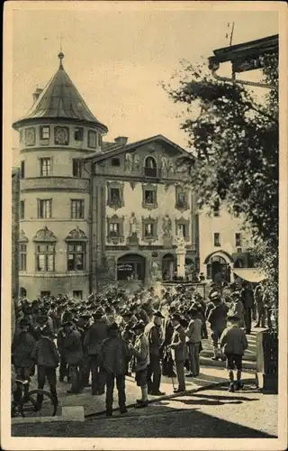 Ak Berchtesgaden, Marktplatz Sonntags