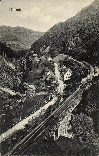 Ak Posthalde Breitnau im Schwarzwald, Höllental, Panorama, Eisenbahn