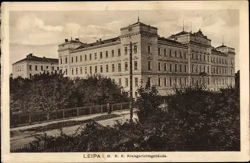 Ak Česká Lípa Böhmisch Leipa Region Reichenberg, K. K. Kreisgerichtsgebäude