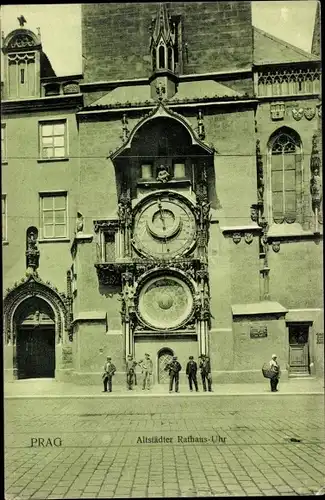 Ak Praha Prag Tschechien, Altstädter Rathaus-Uhr