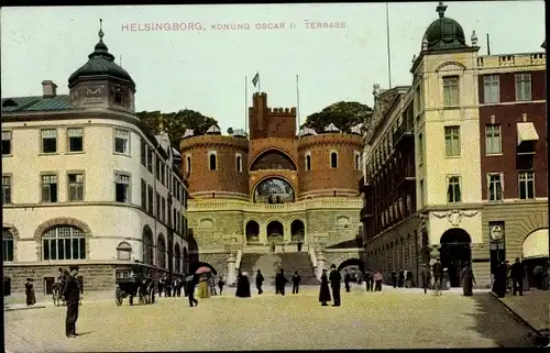 Ak Hälsingborg Helsingborg Schweden, Konung Oscar II Terrass