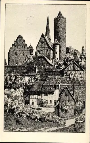 Künstler Ak Winkel, K., Schlitz in Hessen, Burg