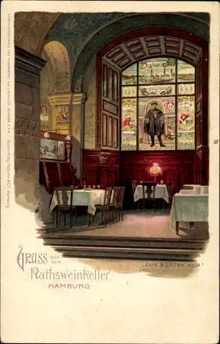 Litho Hamburg, Ratsweinkeller, Zur bunten Kuh