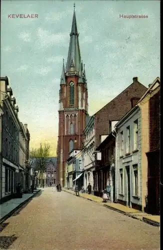 Ak Kevelaer am Niederrhein, Hauptstraße mit Blick zur Kirche